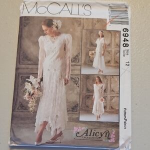 McCall's Alicyn Ivory Lace Bridal Dress Pattern - Romantic Tea-Length Gown